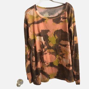 Seed To Style 100% Organic Cotton Women Multicolor Scoop Pullover Blouse  1X.